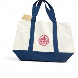 Trader Joe's Blue and White Tote Bag